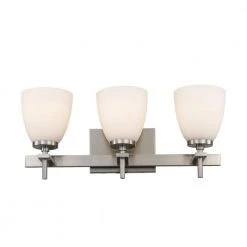 Oxnard 19.5 in. 3-Light Brushed Nickel Bathroom Vanity Light Fixture with Frosted Glass by Bel Air Lighting