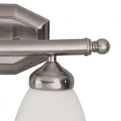 Ashlea 16 in. 2-Light Brushed Nickel Bathroom Vanity Light Fixture with Frosted Glass Shades by Bel Air Lighting -GlowNest Shop brushed nickel bel air lighting vanity lighting 2512 bn 4f 1000