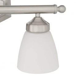 Ashlea 3-Light Brushed Nickel Bathroom Vanity Light Fixture with Frosted Glass Shades by Bel Air Lighting -GlowNest Shop brushed nickel bel air lighting vanity lighting 2513 bn 1d 1000