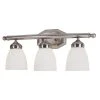 Ashlea 3-Light Brushed Nickel Bathroom Vanity Light Fixture with Frosted Glass Shades by Bel Air Lighting