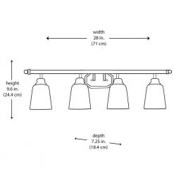 Ashlea 4-Light Brushed Nickel Bathroom Vanity Light Fixture with Frosted Glass Shades by Bel Air Lighting -GlowNest Shop brushed nickel bel air lighting vanity lighting 2514 bn 40 1000