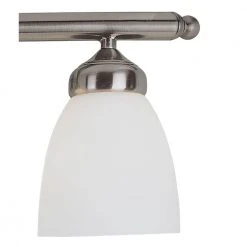Ashlea 4-Light Brushed Nickel Bathroom Vanity Light Fixture with Frosted Glass Shades by Bel Air Lighting -GlowNest Shop brushed nickel bel air lighting vanity lighting 2514 bn 4f 1000