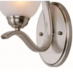 Hollyslope 1-Light Brushed Nickel Wall Sconce Light Fixture with Marbleized Glass Shade by Bel Air Lighting -GlowNest Shop brushed nickel bel air lighting vanity lighting 2825 bn c3 1000