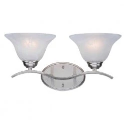 Hollyslope 2-Light Brushed Nickel Bathroom Vanity Light Fixture with Marbleized Glass Shades by Bel Air Lighting -GlowNest Shop brushed nickel bel air lighting vanity lighting 2826 bn c3 1000
