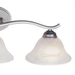 Hollyslope 3-Light Brushed Nickel Bathroom Vanity Light Fixture with Marbleized Glass Shades by Bel Air Lighting -GlowNest Shop brushed nickel bel air lighting vanity lighting 2827 bn 4f 1000