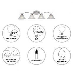 Hollyslope 4-Light Brushed Nickel Bathroom Vanity Light Fixture with Marbleized Glass Shades by Bel Air Lighting -GlowNest Shop brushed nickel bel air lighting vanity lighting 2828 bn c3 1000