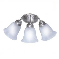 Majestic 3-Light Brushed Nickel Bathroom Vanity Light Fixture with Marbleized Glass Shades by Bel Air Lighting