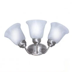 Majestic 3-Light Brushed Nickel Bathroom Vanity Light Fixture with Marbleized Glass Shades by Bel Air Lighting -GlowNest Shop brushed nickel bel air lighting vanity lighting 3106 bn c3 1000