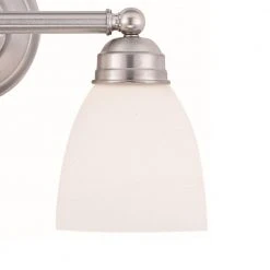 Ardmore 15.75 in. 2-Light Brushed Nickel Bathroom Vanity Light Fixture with White Frost Shades by Bel Air Lighting -GlowNest Shop brushed nickel bel air lighting vanity lighting 3356 bn 4f 1000