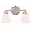 Ardmore 15.75 in. 2-Light Brushed Nickel Bathroom Vanity Light Fixture with White Frost Shades by Bel Air Lighting -GlowNest Shop brushed nickel bel air lighting vanity lighting 3356 bn 64 1000