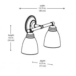 Ardmore 15.75 in. 2-Light Brushed Nickel Bathroom Vanity Light Fixture with White Frost Shades by Bel Air Lighting -GlowNest Shop brushed nickel bel air lighting vanity lighting 3356 bn 77 1000