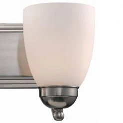 Clayton 2-Light Brushed Nickel Bathroom Vanity Light Fixture by Bel Air Lighting -GlowNest Shop brushed nickel bel air lighting vanity lighting 3502 1 bn 4f 1000