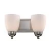 Clayton 2-Light Brushed Nickel Bathroom Vanity Light Fixture by Bel Air Lighting -GlowNest Shop brushed nickel bel air lighting vanity lighting 3502 1 bn 64 1000