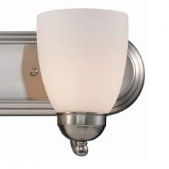 Clayton 3-Light Brushed Nickel Bathroom Vanity Light Fixture by Bel Air Lighting -GlowNest Shop brushed nickel bel air lighting vanity lighting 3503 1 bn 4f 1000