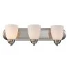 Clayton 3-Light Brushed Nickel Bathroom Vanity Light Fixture by Bel Air Lighting -GlowNest Shop brushed nickel bel air lighting vanity lighting 3503 1 bn 64 1000