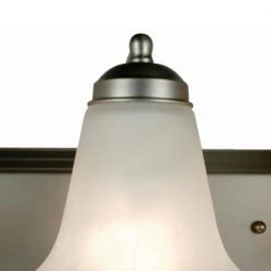 Cabernet Collection 3-Light Brushed Nickel Bathroom Vanity Light Fixture with White Marbleized Shade by Bel Air Lighting -GlowNest Shop brushed nickel bel air lighting vanity lighting 3503 bn 1f 1000