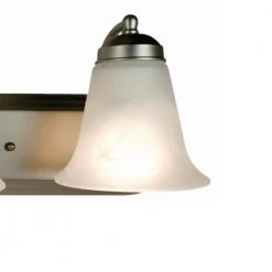 Cabernet Collection 3-Light Brushed Nickel Bathroom Vanity Light Fixture with White Marbleized Shade by Bel Air Lighting -GlowNest Shop brushed nickel bel air lighting vanity lighting 3503 bn 4f 1000