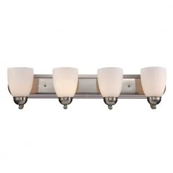 Clayton 4-Light Brushed Nickel Bathroom Vanity Light Fixture by Bel Air Lighting