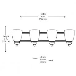 Clayton 4-Light Brushed Nickel Bathroom Vanity Light Fixture by Bel Air Lighting -GlowNest Shop brushed nickel bel air lighting vanity lighting 3504 1 bn 77 1000