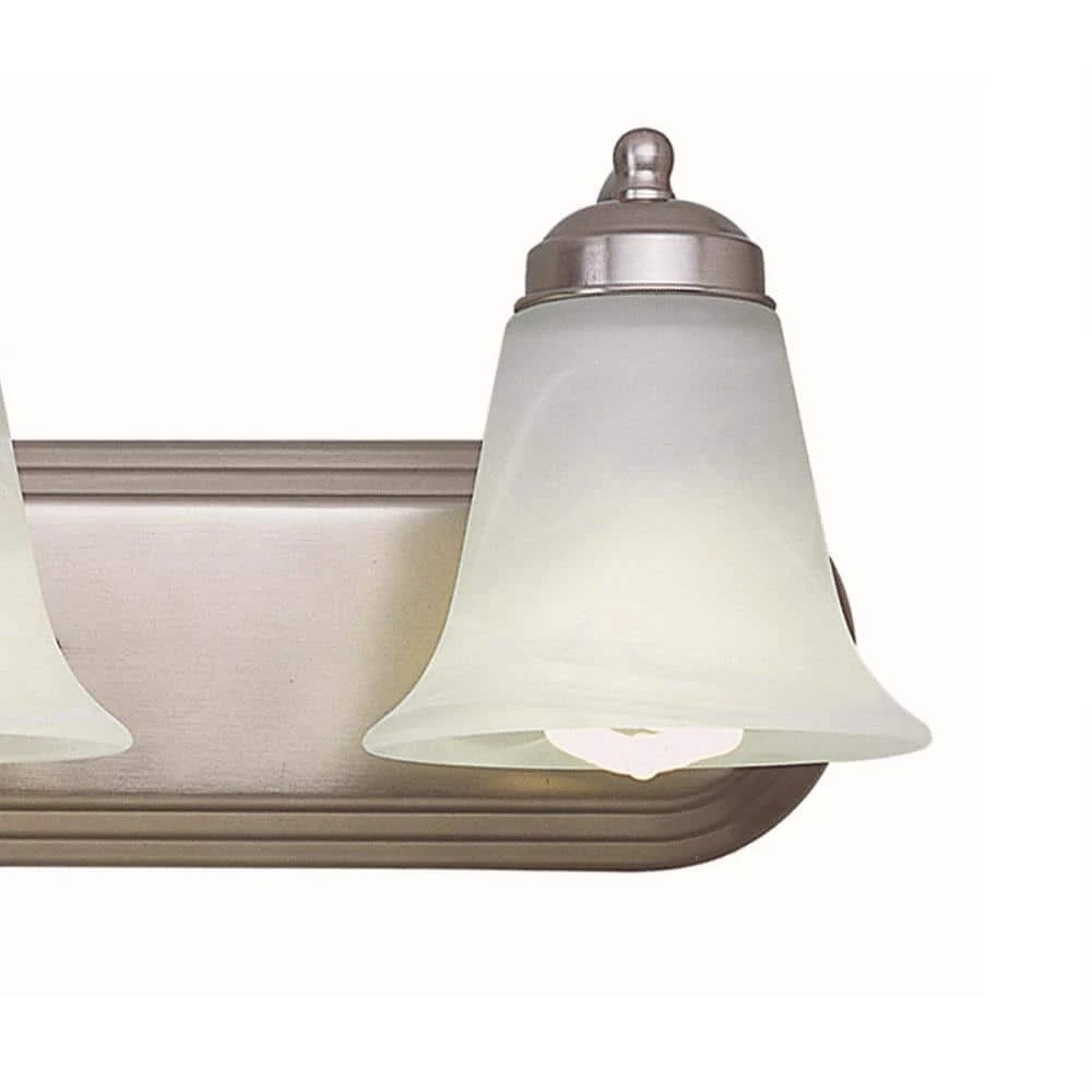 Cabernet Collection 4-Light Brushed Nickel Bathroom Vanity Light Fixture with White Marbleized Shade by Bel Air Lighting 7 Cabernet Collection 4-Light Brushed Nickel Bathroom Vanity Light Fixture with White Marbleized Shade by Bel Air Lighting - Image 5