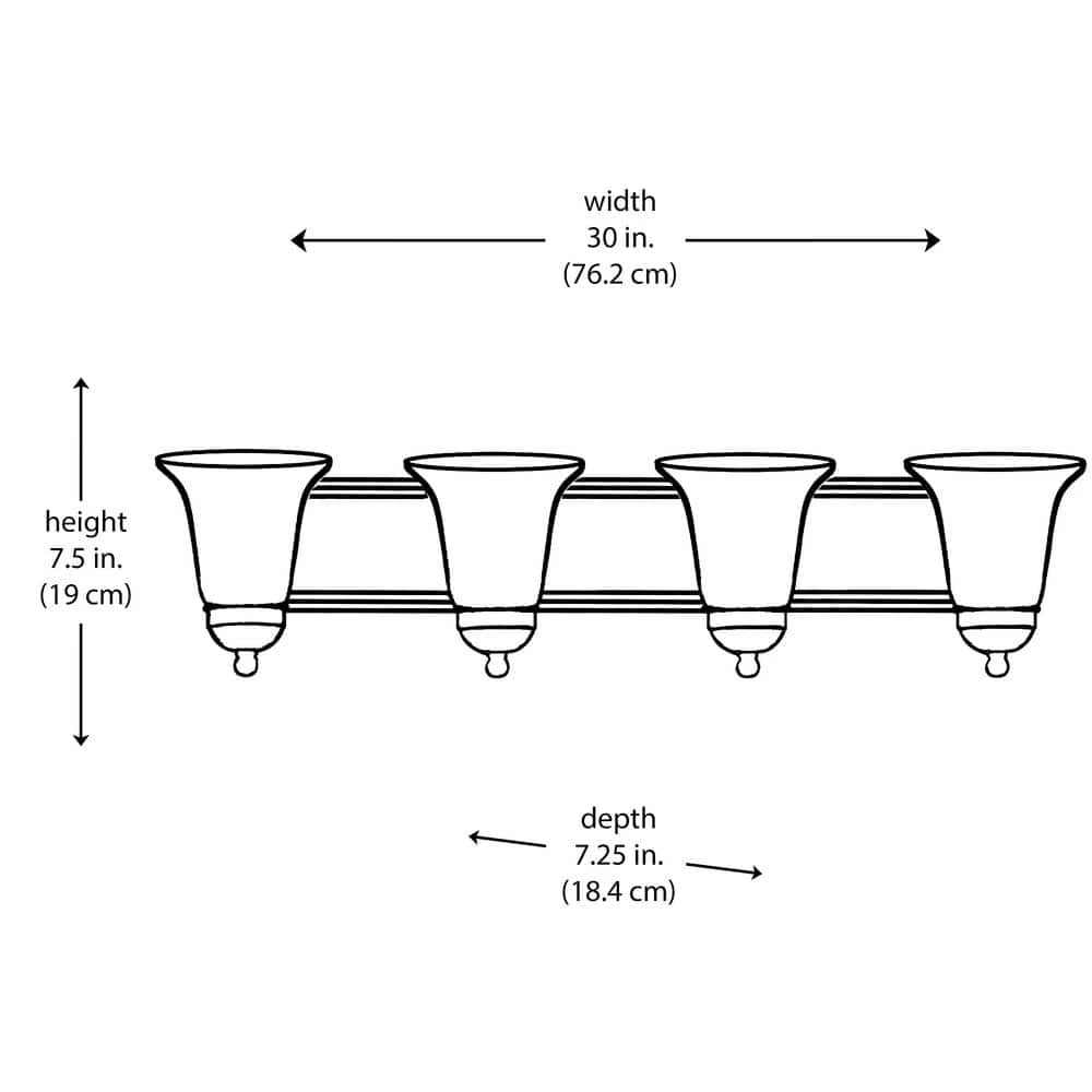Cabernet Collection 4-Light Brushed Nickel Bathroom Vanity Light Fixture with White Marbleized Shade by Bel Air Lighting 5 Cabernet Collection 4-Light Brushed Nickel Bathroom Vanity Light Fixture with White Marbleized Shade by Bel Air Lighting - Image 3