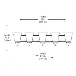 Cabernet Collection 5-Light Brushed Nickel Bathroom Vanity Light Fixture with White Marbleized Shade by Bel Air Lighting -GlowNest Shop brushed nickel bel air lighting vanity lighting 3505 bn 77 1000