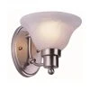 Perkins 1-Light Brushed Nickel Wall Sconce Light Fixture with Marbleized Glass by Bel Air Lighting