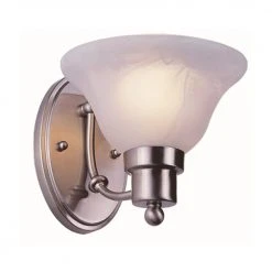 Perkins 1-Light Brushed Nickel Wall Sconce Light Fixture with Marbleized Glass by Bel Air Lighting