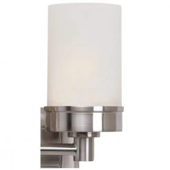 Fusion 2-Light Brushed Nickel Bathroom Vanity Light Fixture with Frosted Glass Shades by Bel Air Lighting -GlowNest Shop brushed nickel bel air lighting vanity lighting 70332 bn 4f 1000