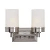 Fusion 2-Light Brushed Nickel Bathroom Vanity Light Fixture with Frosted Glass Shades by Bel Air Lighting -GlowNest Shop brushed nickel bel air lighting vanity lighting 70332 bn 64 1000