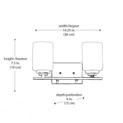 Mod Pod 14.25 in. 2-Light Brushed Nickel Bathroom Vanity Light Fixture with Frosted Glass Cylinder Shades by Bel Air Lighting 9 Mod Pod 14.25 in. 2-Light Brushed Nickel Bathroom Vanity Light Fixture with Frosted Glass Cylinder Shades by Bel Air Lighting -GlowNest Shop brushed nickel bel air lighting vanity lighting 70522 bn 40 1000