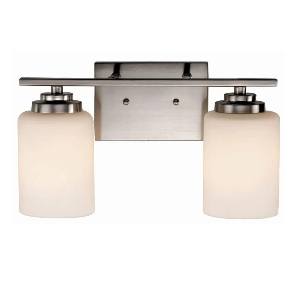 Mod Pod 14.25 in. 2-Light Brushed Nickel Bathroom Vanity Light Fixture with Frosted Glass Cylinder Shades by Bel Air Lighting 5 Mod Pod 14.25 in. 2-Light Brushed Nickel Bathroom Vanity Light Fixture with Frosted Glass Cylinder Shades by Bel Air Lighting - Image 4