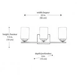 Mod Pod 22 in. 3-Light Brushed Nickel Bathroom Vanity Light Fixture with Frosted Glass Cylinder Shades by Bel Air Lighting -GlowNest Shop brushed nickel bel air lighting vanity lighting 70523 bn 40 1000