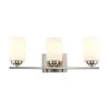 Mod Pod 22 in. 3-Light Brushed Nickel Bathroom Vanity Light Fixture with Frosted Glass Cylinder Shades by Bel Air Lighting