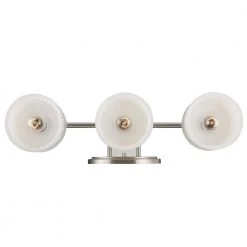 Cahill 3-Light Brushed Nickel Bathroom Vanity Light Fixture with Frosted Glass Shades by Bel Air Lighting -GlowNest Shop brushed nickel bel air lighting vanity lighting 70723 bn 1d 1000