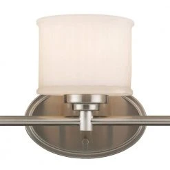 Cahill 3-Light Brushed Nickel Bathroom Vanity Light Fixture with Frosted Glass Shades by Bel Air Lighting -GlowNest Shop brushed nickel bel air lighting vanity lighting 70723 bn 1f 1000