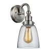 Jennifer 1-Light Brushed Nickel Wall Sconce Light Fixture with Clear Glass Shade by Bel Air Lighting -GlowNest Shop brushed nickel bel air lighting vanity lighting 70831 bn 64 1000