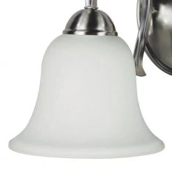 Glasswood 2-Light Brushed Nickel Bathroom Vanity Light Fixture with White Frost Glass Shades by Bel Air Lighting 11 Glasswood 2-Light Brushed Nickel Bathroom Vanity Light Fixture with White Frost Glass Shades by Bel Air Lighting -GlowNest Shop brushed nickel bel air lighting vanity lighting 8161 bn 4f 1000