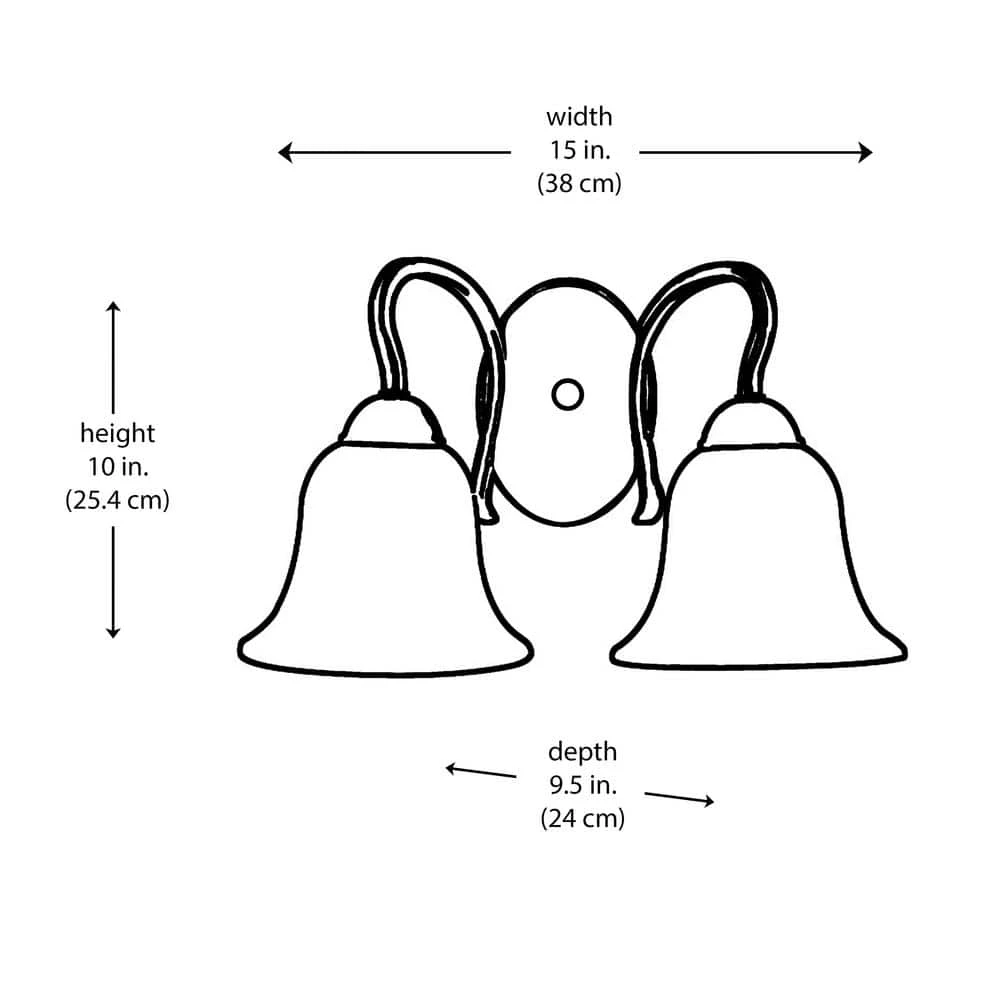 Glasswood 2-Light Brushed Nickel Bathroom Vanity Light Fixture with White Frost Glass Shades by Bel Air Lighting 5 Glasswood 2-Light Brushed Nickel Bathroom Vanity Light Fixture with White Frost Glass Shades by Bel Air Lighting - Image 3