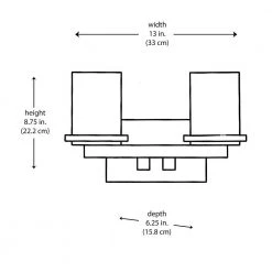 Fusion II 2-Light Brushed Nickel CFL Bathroom Vanity Light Fixture with Square Frosted Glass Shades by Bel Air Lighting -GlowNest Shop brushed nickel bel air lighting vanity lighting pl 20372 bn 77 1000