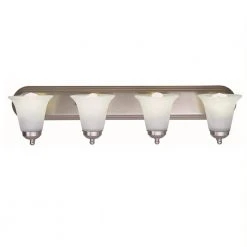 Morgan 4-Light Brushed Nickel CFL Bathroom Vanity Light Fixture with Marbleized Glass Shades by Bel Air Lighting -GlowNest Shop brushed nickel bel air lighting vanity lighting pl 3504 bn c3 1000