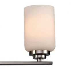 Mod Pod 31 in. 4-Light Brushed Nickel CFL Bathroom Vanity Light Fixture with Frosted Glass Cylinder Shades by Bel Air Lighting -GlowNest Shop brushed nickel bel air lighting vanity lighting pl 70524 bn 4f 1000
