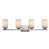 Mod Pod 31 in. 4-Light Brushed Nickel CFL Bathroom Vanity Light Fixture with Frosted Glass Cylinder Shades by Bel Air Lighting