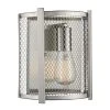 Mist 1-Light Brushed Nickel Wall Sconce Light Fixture With Metal Mesh Shade by Bel Air Lighting