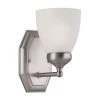 Ashlea 1-Light Brushed Nickel Wall Sconce Light Fixture with Frosted Glass Shade by Bel Air Lighting