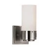 Fusion 1-Light Brushed Nickel Wall Sconce Light Fixture with Frosted Glass Shade by Bel Air Lighting