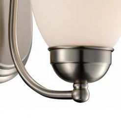 Clayton 1-Light Brushed Nickel Wall Sconce Light Fixture by Bel Air Lighting -GlowNest Shop brushed nickel bel air lighting wall sconces 3501 1 bn 4f 1000