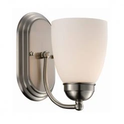 Clayton 1-Light Brushed Nickel Wall Sconce Light Fixture by Bel Air Lighting