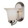 Cabernet Collection 1-Light Brushed Nickel Wall Sconce Light Fixture with White Marbleized Shade by Bel Air Lighting