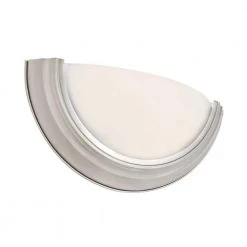 Ray 1-Light Brushed Nickel Wall Sconce Light Fixture with Frosted Glass by Bel Air Lighting